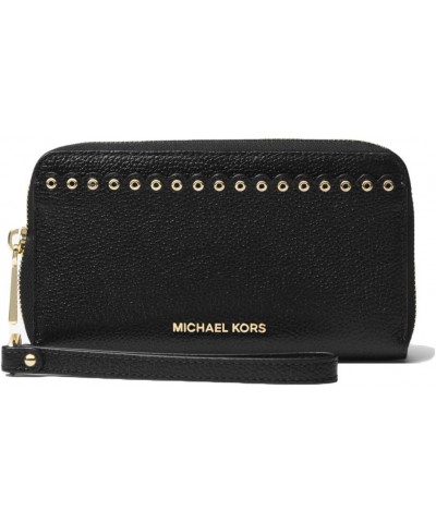 MICHAEL Large Scalloped Leather Smartphone Wristlet Black $35.02 Wristlets