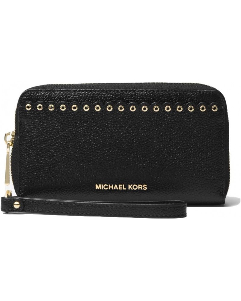 MICHAEL Large Scalloped Leather Smartphone Wristlet Black $35.02 Wristlets