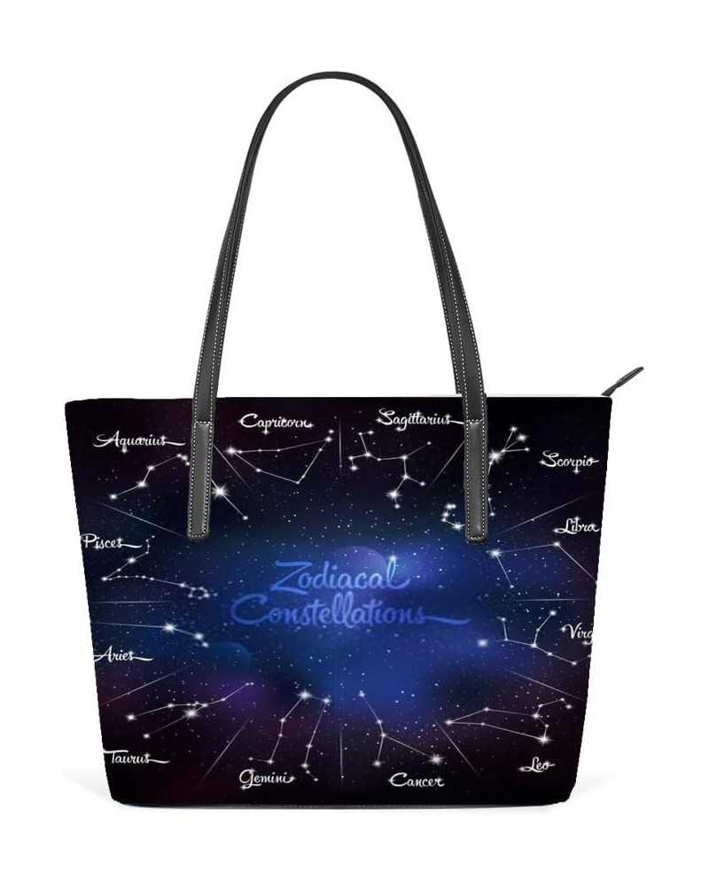 Women Tote Bag Large Capacity Ladies Shoulder Bag ﻿Zodiacal constellations Faux Leather Top Handle for Work Shopping Travel $...