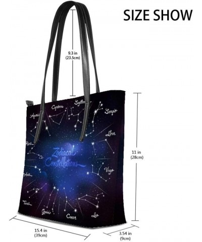 Women Tote Bag Large Capacity Ladies Shoulder Bag ﻿Zodiacal constellations Faux Leather Top Handle for Work Shopping Travel $...