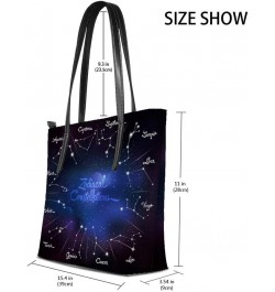 Women Tote Bag Large Capacity Ladies Shoulder Bag ﻿Zodiacal constellations Faux Leather Top Handle for Work Shopping Travel $...