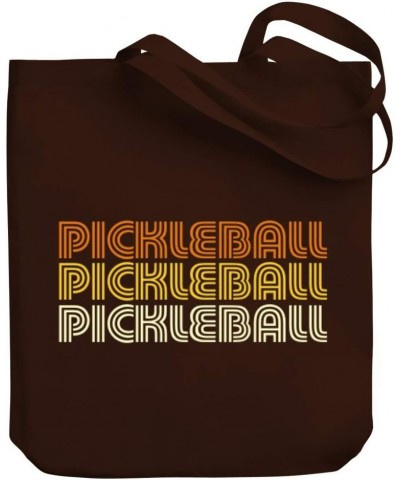 Pickleball RETRO COLOR Canvas Tote Bag 10.5" x 16" x 4 $17.60 Totes