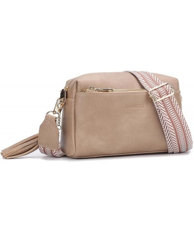 Small Sling Bag for Women Vegan Leather Crossbody Bag for Women Shoulder bag for Trave Light Brown $14.44 Crossbody Bags