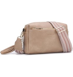 Small Sling Bag for Women Vegan Leather Crossbody Bag for Women Shoulder bag for Trave Light Brown $14.44 Crossbody Bags