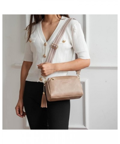 Small Sling Bag for Women Vegan Leather Crossbody Bag for Women Shoulder bag for Trave Light Brown $14.44 Crossbody Bags