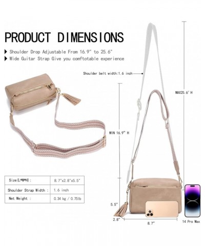 Small Sling Bag for Women Vegan Leather Crossbody Bag for Women Shoulder bag for Trave Light Brown $14.44 Crossbody Bags