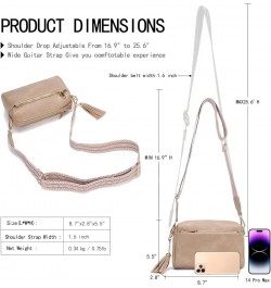 Small Sling Bag for Women Vegan Leather Crossbody Bag for Women Shoulder bag for Trave Light Brown $14.44 Crossbody Bags