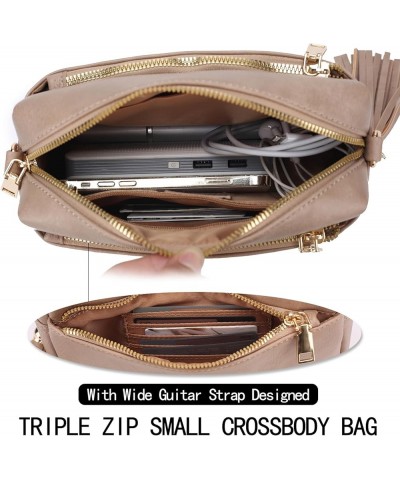 Small Sling Bag for Women Vegan Leather Crossbody Bag for Women Shoulder bag for Trave Light Brown $14.44 Crossbody Bags