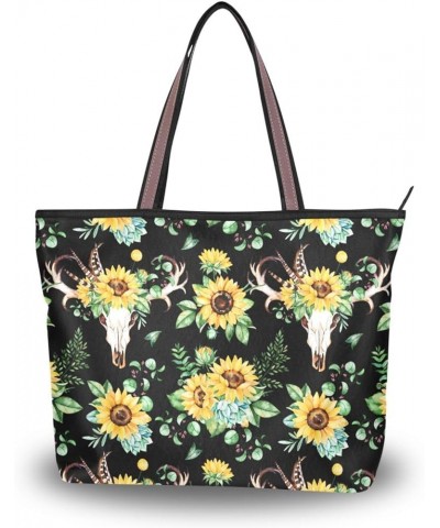 Women's Handbag Tote Bag WTop Handle Shoulder Bag for Ladies (Large) Sunflower $11.39 Totes