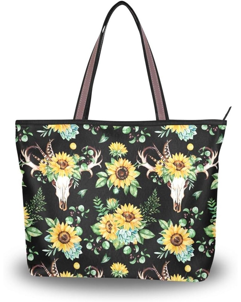 Women's Handbag Tote Bag WTop Handle Shoulder Bag for Ladies (Large) Sunflower $11.39 Totes