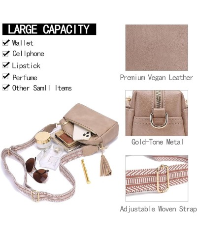 Small Sling Bag for Women Vegan Leather Crossbody Bag for Women Shoulder bag for Trave Light Brown $14.44 Crossbody Bags