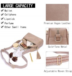 Small Sling Bag for Women Vegan Leather Crossbody Bag for Women Shoulder bag for Trave Light Brown $14.44 Crossbody Bags