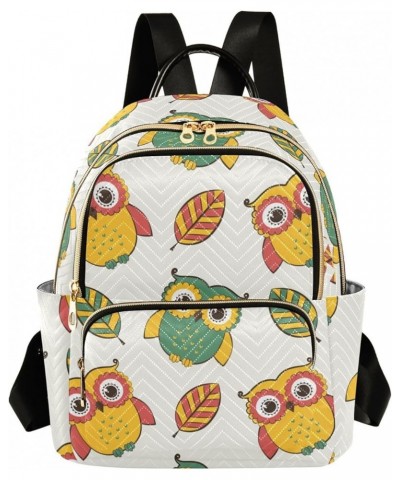 Autumn Owl Flower Backpack Purse for Women Lightweight Back Pack Casual Daypack Travel Shoulder Bag Bookbag - M Small Multi04...