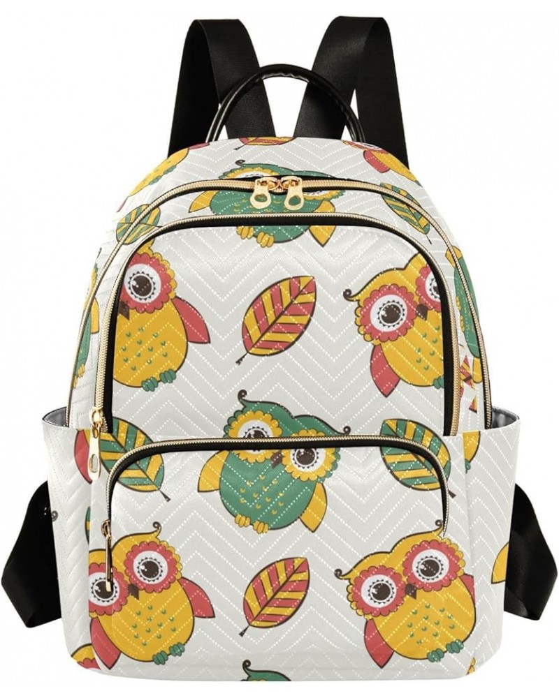 Autumn Owl Flower Backpack Purse for Women Lightweight Back Pack Casual Daypack Travel Shoulder Bag Bookbag - M Small Multi04...