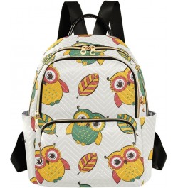 Autumn Owl Flower Backpack Purse for Women Lightweight Back Pack Casual Daypack Travel Shoulder Bag Bookbag - M Small Multi04...