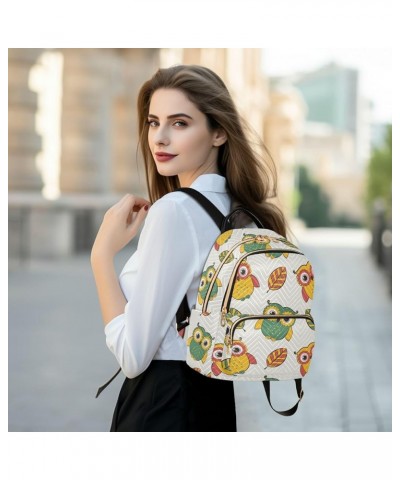 Autumn Owl Flower Backpack Purse for Women Lightweight Back Pack Casual Daypack Travel Shoulder Bag Bookbag - M Small Multi04...