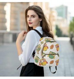 Autumn Owl Flower Backpack Purse for Women Lightweight Back Pack Casual Daypack Travel Shoulder Bag Bookbag - M Small Multi04...