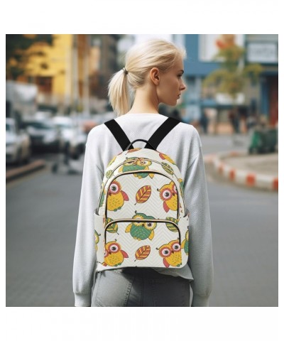 Autumn Owl Flower Backpack Purse for Women Lightweight Back Pack Casual Daypack Travel Shoulder Bag Bookbag - M Small Multi04...