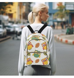 Autumn Owl Flower Backpack Purse for Women Lightweight Back Pack Casual Daypack Travel Shoulder Bag Bookbag - M Small Multi04...