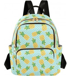 Pineapple Polka Dot Blue Women Backpack Purse Shoulder Bag Color Small $16.82 Backpacks