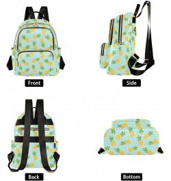 Pineapple Polka Dot Blue Women Backpack Purse Shoulder Bag Color Small $16.82 Backpacks