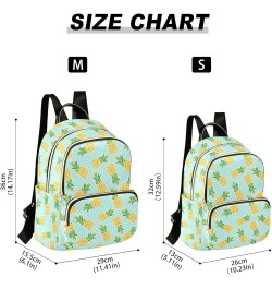 Pineapple Polka Dot Blue Women Backpack Purse Shoulder Bag Color Small $16.82 Backpacks