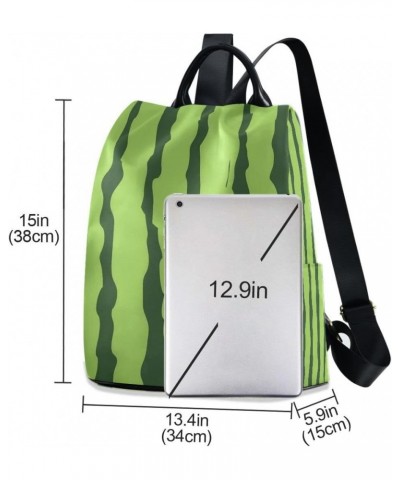 Watermelon Stripe Green Women Backpack Anti-theft Handbag Purse Travel Bag Fashion Shoulder Bags $23.19 Backpacks