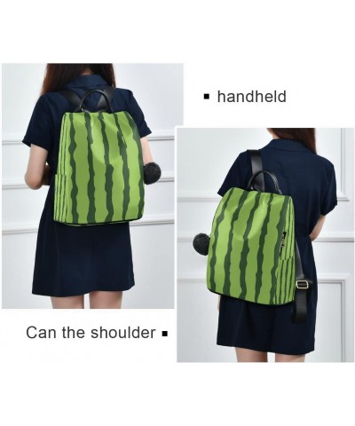 Watermelon Stripe Green Women Backpack Anti-theft Handbag Purse Travel Bag Fashion Shoulder Bags $23.19 Backpacks