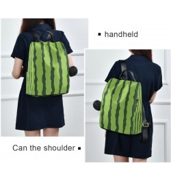 Watermelon Stripe Green Women Backpack Anti-theft Handbag Purse Travel Bag Fashion Shoulder Bags $23.19 Backpacks