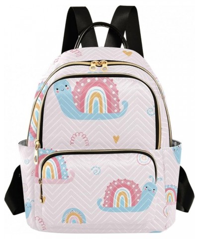 Small Backpack for Women Travel Bag Cute Rainbow Snail Daypack Purse Fashion Shoulder Bag Rucksack Small B122 $11.70 Backpacks