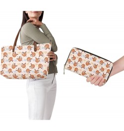 Women Satchel Handbags Shoulder Purses Totes Work Bags with Leather Wallet 2-Piece Set Little Cute Sloth $20.58 Totes