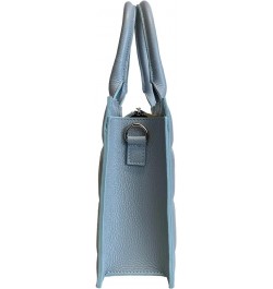 Genuine leather women's rigid bag with removable square shoulder strap Light Blue $66.88 Shoulder Bags