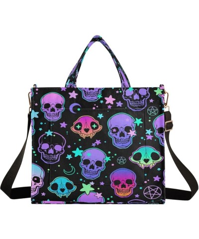 Corduroy Tote Bag for Women, Funny Skulls Tote Bag Crossbody Hobo Handbag Shoulder Bag for Work Travel Goth 851 $15.29 Totes