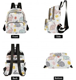 Watercolor Constellations Black Quilted Backpack Women's Small Backpack Fashion Travel Backpack Easter Rabbit on White Small ...