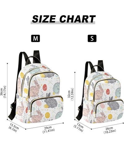 Watercolor Constellations Black Quilted Backpack Women's Small Backpack Fashion Travel Backpack Easter Rabbit on White Small ...