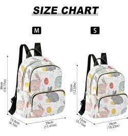 Watercolor Constellations Black Quilted Backpack Women's Small Backpack Fashion Travel Backpack Easter Rabbit on White Small ...