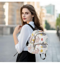 Watercolor Constellations Black Quilted Backpack Women's Small Backpack Fashion Travel Backpack Easter Rabbit on White Small ...