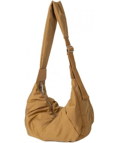 Nylon Puffy Shoulder Bag for Women Fashion Puffy Tote Bag Large Casual Hobo Bag Crossbody Bag Purse Brown $21.05 Totes