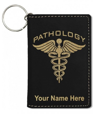 ID Holder Wallet, Pathology, Personalized Engraving Included (Rustic) Black with Gold $14.00 Wallets