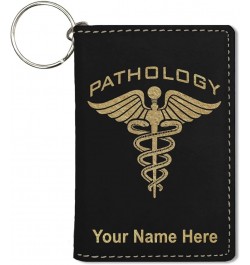 ID Holder Wallet, Pathology, Personalized Engraving Included (Rustic) Black with Gold $14.00 Wallets