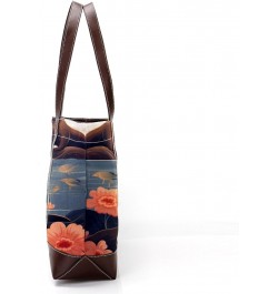 Sea Lion Stylish Hand-held Canvas Leather Mix Bag - 13.3x4.7x12.2 in - Fashionable Tote Purse for Women $24.47 Totes