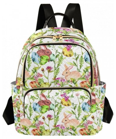 Easter Women Backpack Flora Bunny Grass Flower Watercolor Butterfly Anti-Theft Travel Backpack Lightweight Handbag Roomy Week...