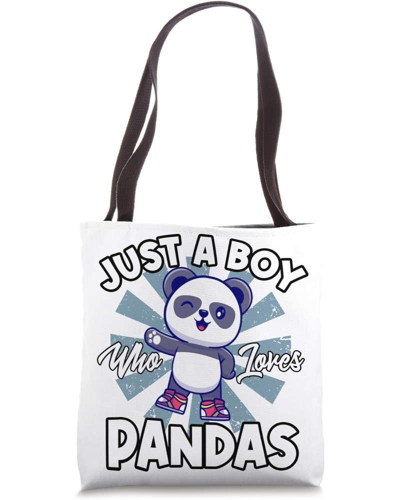 Just A Boy Who Loves Pandas Classic Cute Animal Lovers Panda Tote Bag $16.81 Totes