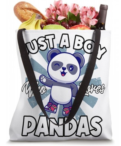 Just A Boy Who Loves Pandas Classic Cute Animal Lovers Panda Tote Bag $16.81 Totes