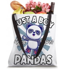 Just A Boy Who Loves Pandas Classic Cute Animal Lovers Panda Tote Bag $16.81 Totes