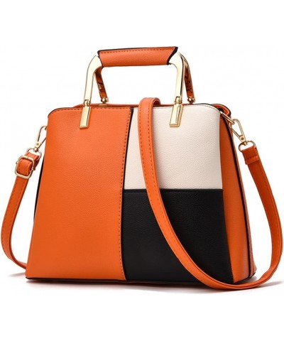 Women classics Top Handle Handbag Crossbody Casual Purse Satchel Tote C Orange $19.00 Totes