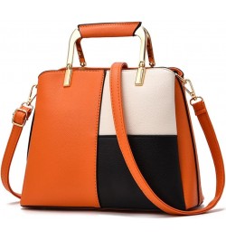 Women classics Top Handle Handbag Crossbody Casual Purse Satchel Tote C Orange $19.00 Totes