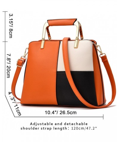 Women classics Top Handle Handbag Crossbody Casual Purse Satchel Tote C Orange $19.00 Totes