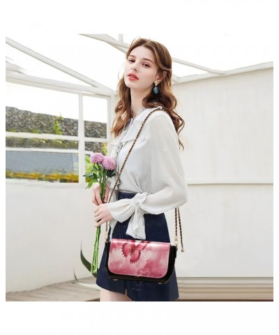 Pink Butterfly & Galaxy Leather Crossbody Bag for Women Small Handbag with Chain Strap, Flip-Top Crossbody Purse $20.79 Cross...