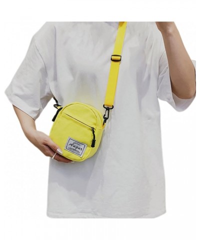 Cute Cow Print Canvas Crossbody Purse Small Cell Phone Bag Shoulder Handbag for Men Women Kids Yellow $10.25 Crossbody Bags